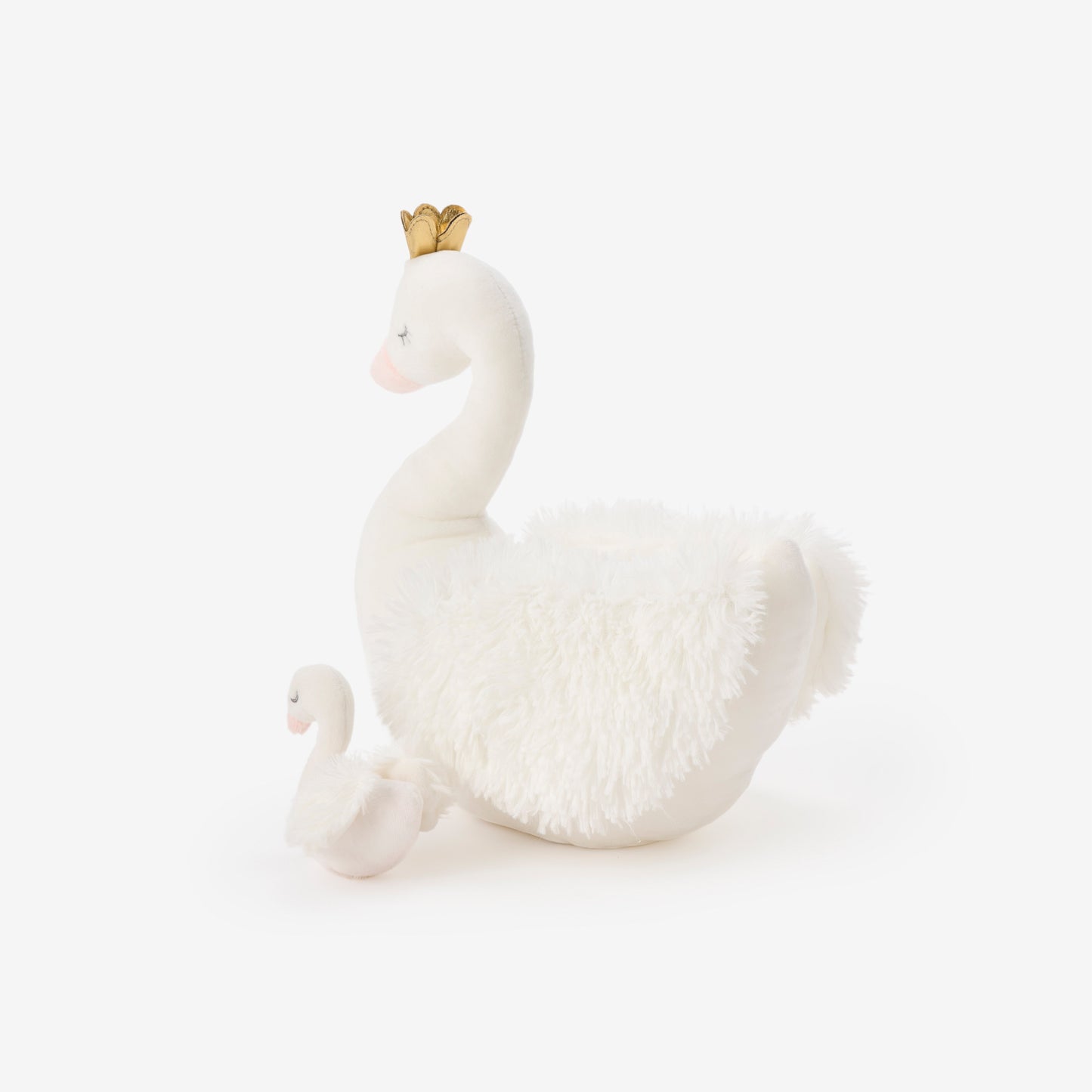 Mama + Baby Swan Plush Toy Set